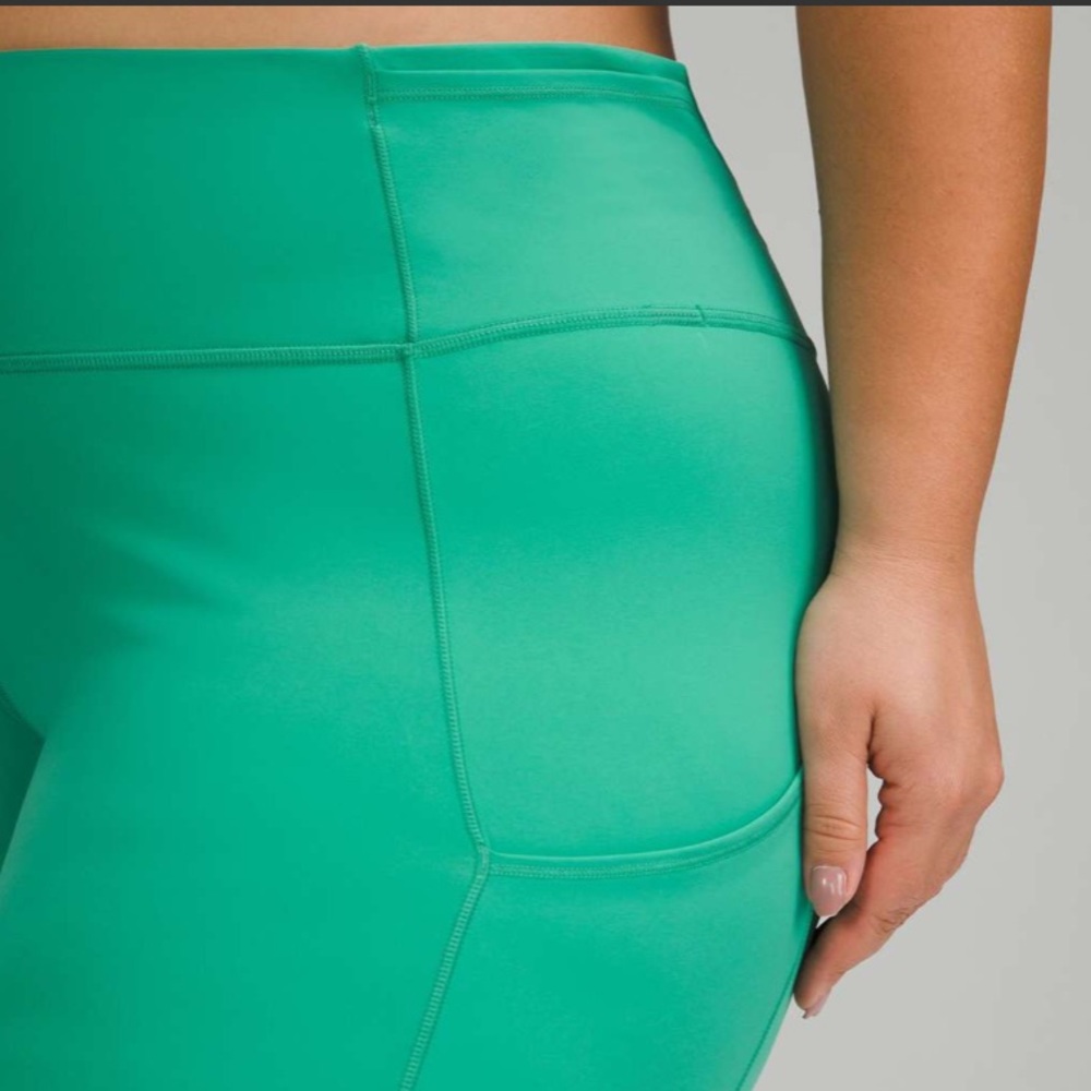 Lululemon Fast and Free High-Rise Crop 23" Maldives Green Size 2 - Picture 3 of 11